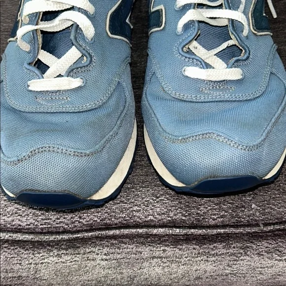 New Balance 574 “Pique Polo”  Blue Sneakers Classic Suede Mesh - Picture 3 of 15